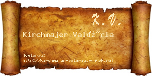 Kirchmajer Valéria névjegykártya